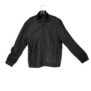 Emanuel Ungaro Mens Leather Moto Jacket Brown Modern NWOT Lined XL